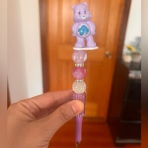 Purple Bear Beaded Pen